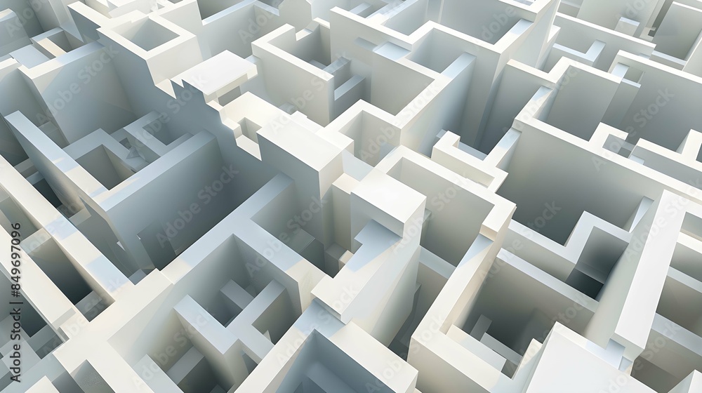 Wall mural abstract maze architecture