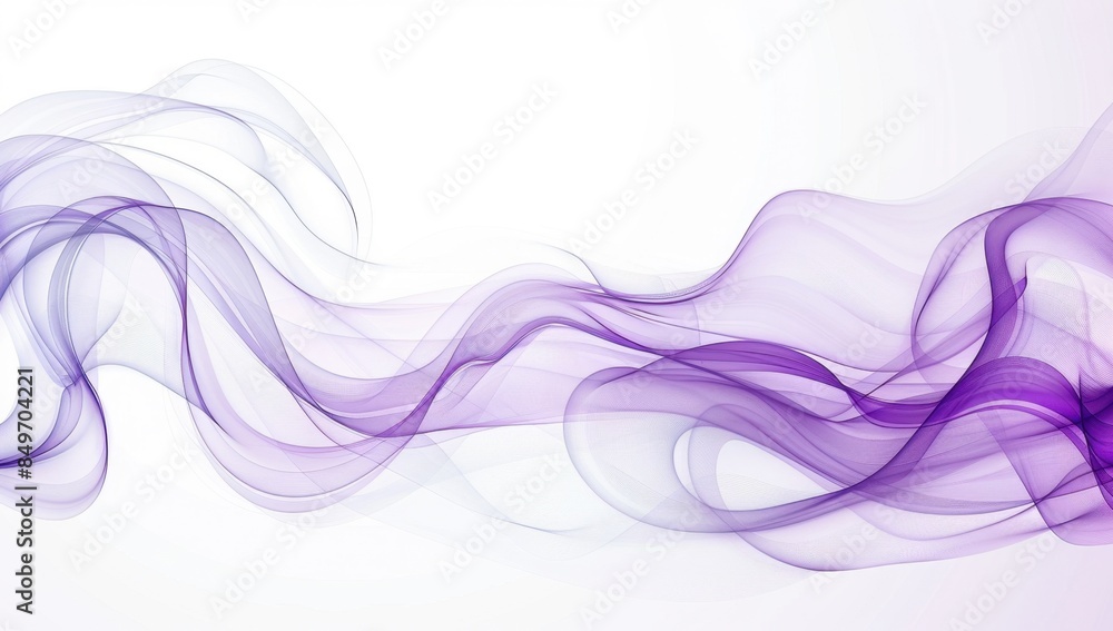 Aufkleber purple and white background with flowing lines smooth curves on a purple color theme generative ai