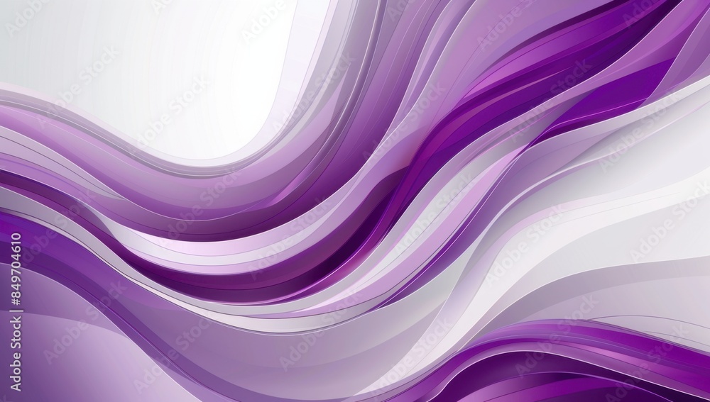 Poster purple and white background with abstract waves generative ai