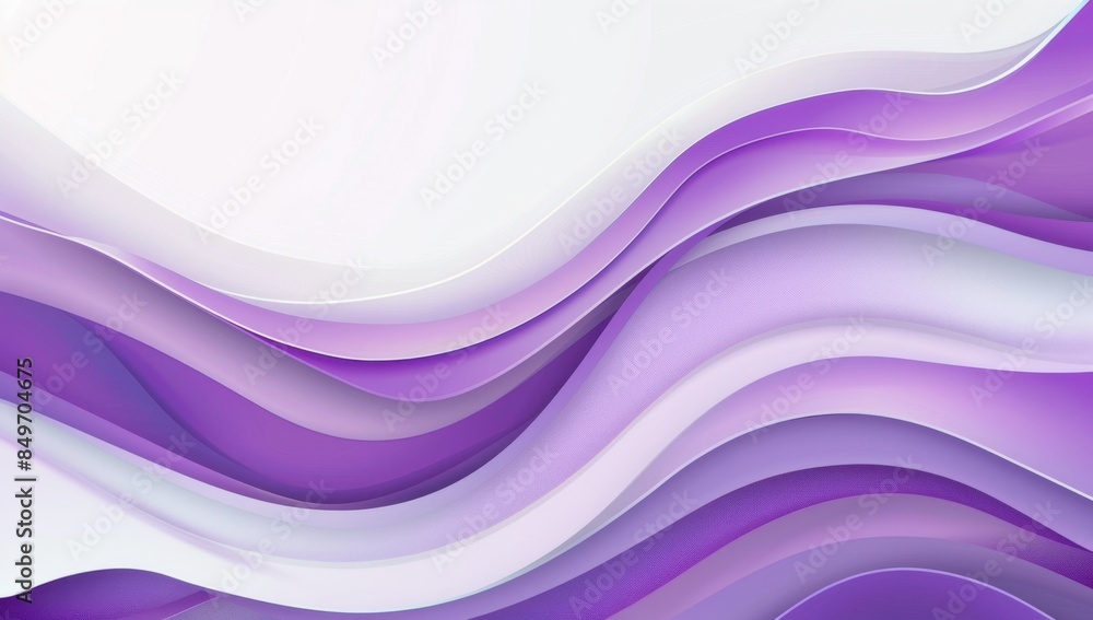 Aufkleber purple and white background with abstract waves generative ai