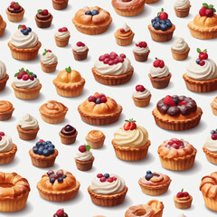 Pastry and Cake Cartoon Design Very Delicious