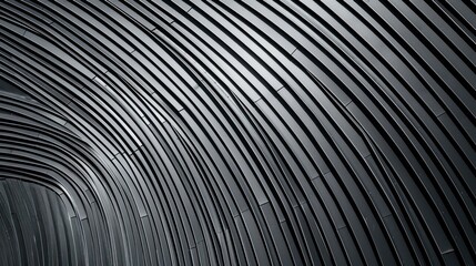 Obraz premium Architecture details Metal sheet Facade curve pattern Building exterior