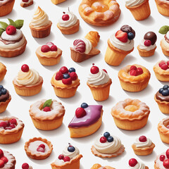 Pastry and Cake Cartoon Design Very Delicious