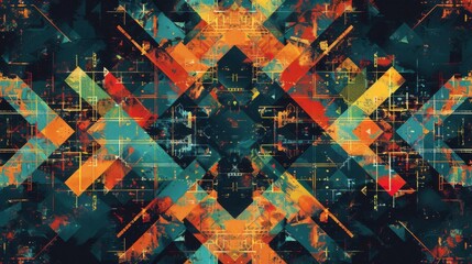 A digitally-created kaleidoscopic image with rich dark tones and symmetrical geometric patterns