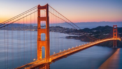 Obraz premium golden gate bridge at dusk hour
