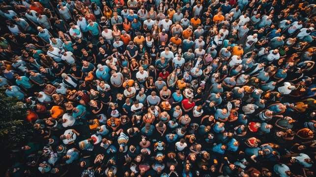 People from above. Crowd of people from aerial view. AIG535
