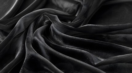 Obraz premium Black luxury fabric background with copy space. 