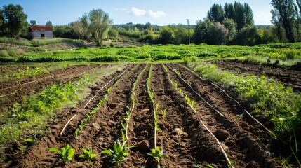 Excavated a plot near the rural residence to grow vegetables or grains
