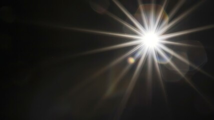 A bright light shining on a dark background, lens flare effects for overlay designs