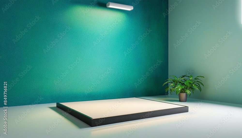 Poster studio background with empty product display podium