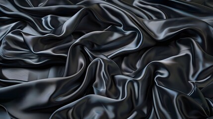 Fototapeta premium Black luxury fabric background with copy space. 