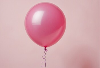 Pink Birthday Balloon on Pink Background 