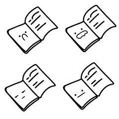 Vector Notebook with Various Expressions | Doodle Style | Cute & Minimalist