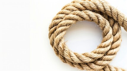 Obraz premium Coiled rope knot isolated over a white background : Generative AI