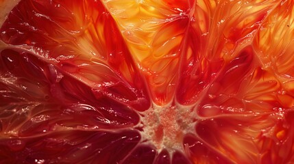 Orange slice macro close-up. Fresh orange texture surface for wallpaper banner background with copyspace