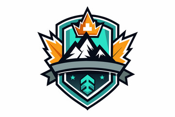 Obraz premium a logo with a crown on top of it, logo featuring a bold iconography and clean typography