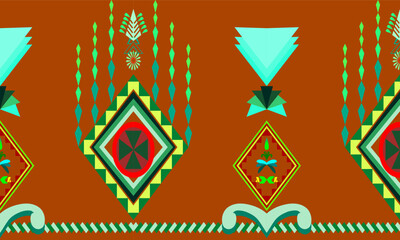 Traditional oriental ethnic pattern embroidery. Abstract vector Aztec style design for textures, fabric, clothing, wrapping, decoration, sarong.
