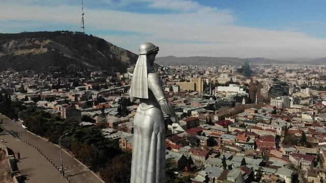 Monument to mother Karla in Tbilisi. Mother Georgia is a monument in the capital of Georgia