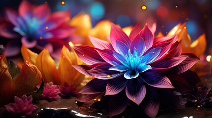 Fototapeta premium カラフルな花の背景素材,Generative AI AI画像