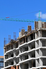 Construction site with formwork