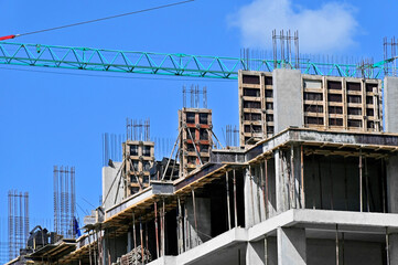 Construction site with formwork