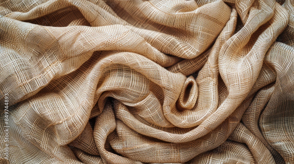 Poster a piece of cloth with a pattern on it. the cloth is folded and has a curved shape