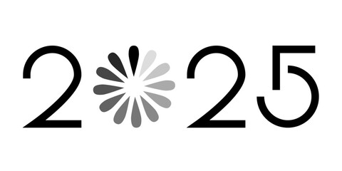 Vector. Happy new year 2025 logo text design. Design templates with 2025 typographic logo. 2025 happy new year symbols collection. Minimalistic backgrounds for branding, banner, cover, postcard.