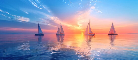 Sailboats at Sunset
