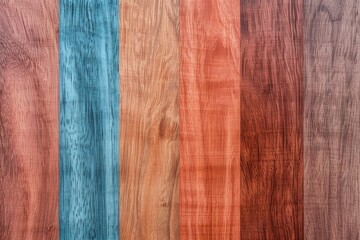 Colorful wooden planks in brown, blue, red, and orange create a cozy and vibrant background. Perfect for adding warmth and texture to your designs