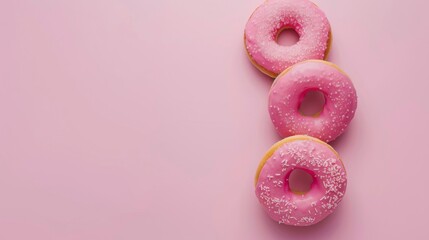 pink glazed donut with colorful sprinkles - sweet treat - bakery advertisement - confectionery business