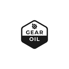 Gear oil sign or gear oil label vector isolated. Best gear oil sign for product packaging design, print, and more about gear oil product.