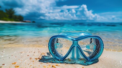 Snorkeling Gear on a Tropical Beach
