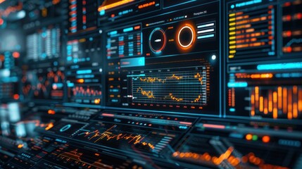 Obraz premium Futuristic Interface with Data Visualization