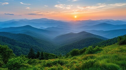 Sunset Over the Blue Ridge Mountains