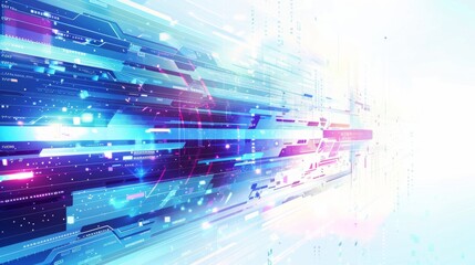 A striking visual of streaming data and layers conveying speed and the flow of information in the digital realm