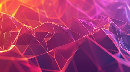 Purple background overlaid with a colorful geometric network suggesting connection and digital landscape
