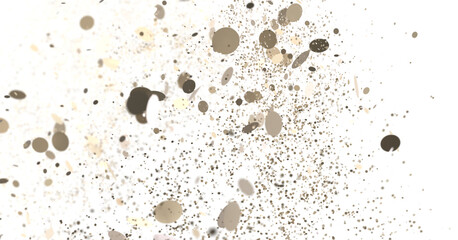 Euphoric Eruption: Magnificent 3D Illustration Showcasing Bursting gold Confetti