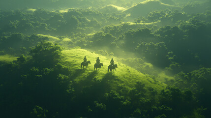 Fototapeta premium 草原を走る馬