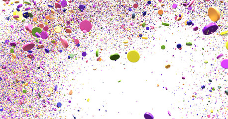 silver confetti explosion festive background