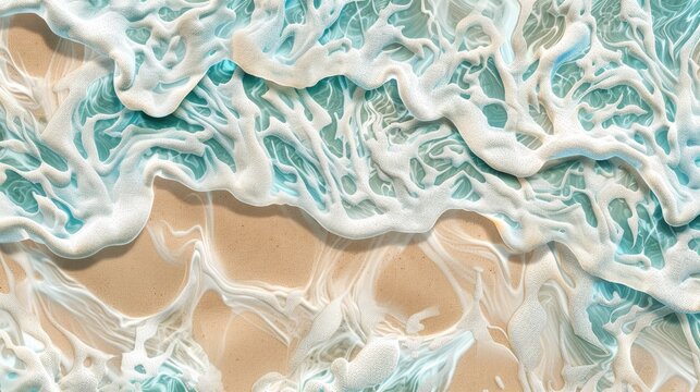 Sea shore background image pattern with waves on sand ideal for wallpaper