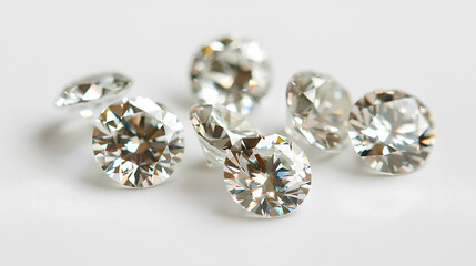 photoshoot of white diamonds on a white background