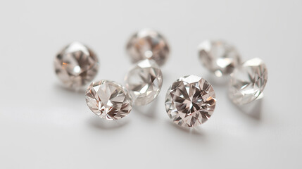 photoshoot of white diamonds on a white background