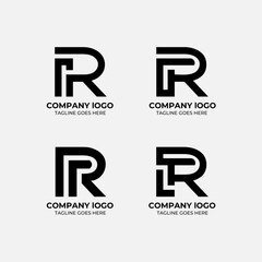 R logo set flat design