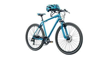 Obraz premium Cycle with helmet isolated on a transparent background, PNG, Ai