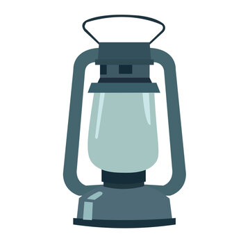 recommend clip art: Blue vintage lantern vector illustration, old oil kerosene lamp image clip art, bushcraft or camping lantern icon isolated on white background