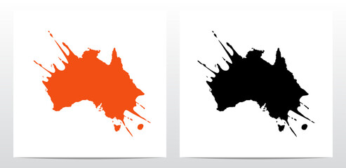 Paint Color Splash Stylized Map Of Australia © recehan