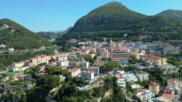 The Two Brothers, Symbol of Vietri sul Mare are the Two Brothers (Due Fratelli), two large rocks. Vietri sul Mare, Salerno, Italy. Vietri sul mare beautiful view of beaches, Amalfi Coast