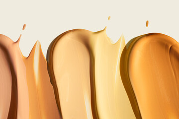 Texture of smudge cosmetic bb or cc cream or foundation liquid background