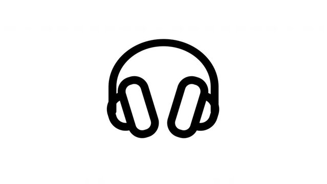 Headphones animated icon with alpha ch annel. Perfect for project and Explainer Video