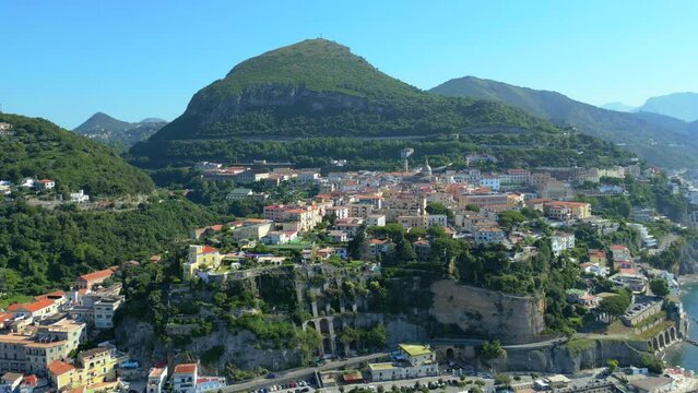The Two Brothers, Symbol of Vietri sul Mare are the Two Brothers (Due Fratelli), two large rocks. Vietri sul Mare, Salerno, Italy. Vietri sul mare beautiful view of beaches, Amalfi Coast